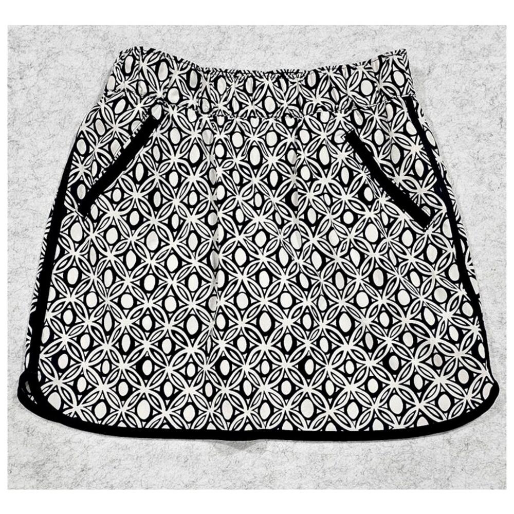 Talbots Everyday Stretch Geometric Skort  Pockets Golf Pickleball Mini Sz S or P